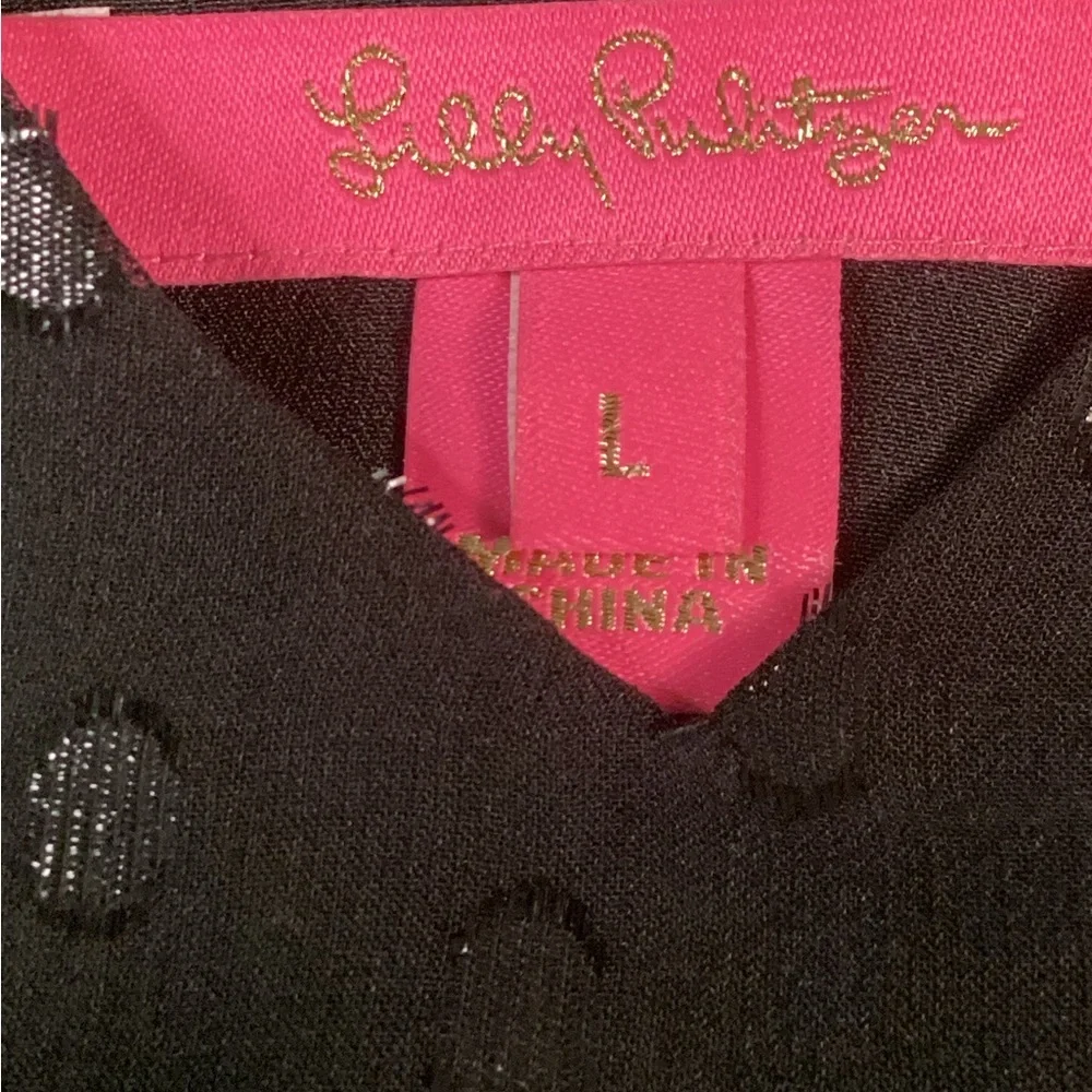 LILLY PULITZER FLORIN-SILK BLACK TOP. - Picture 9 of 15